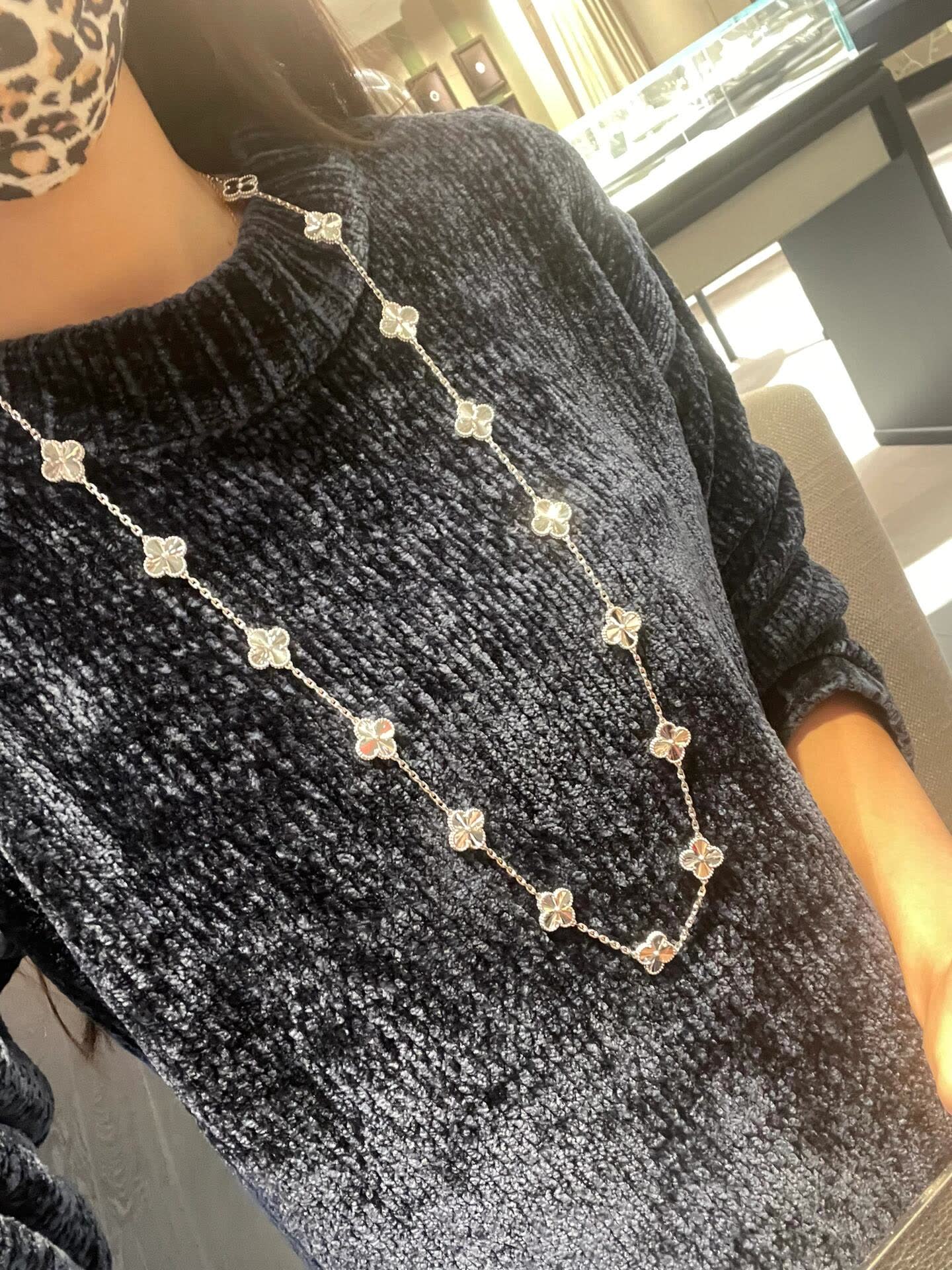 Van Cleef & Arpels Alhambra Silver Necklace Van Cleef & Arpels Alhambra Silver Necklace